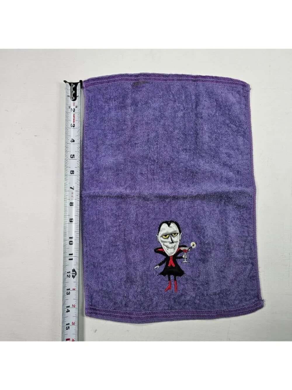Set of 4 Vintage Halloween Hand Towels Embroidered Frankenstein Dracula Spider